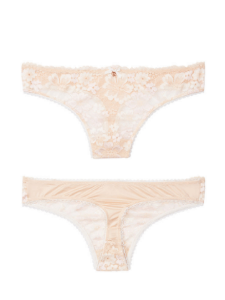 BODY BY VICTORIA Lace Front Thong Panty 11144775