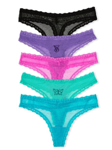 THE LACIE 5-Pack Mesh Thong Panties with Heart Trim 11207248