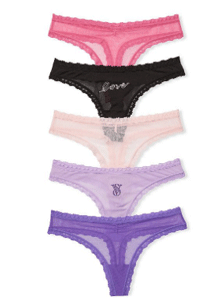 THE LACIE 5-Pack Mesh Thong Panties with Heart  11207075