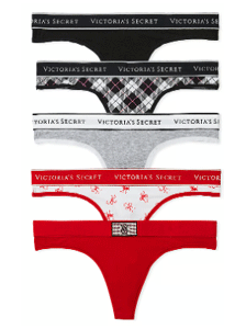 VICTORIA&#039;S SECRET 5-Pack Logo Cotton Thong Panties  11230521