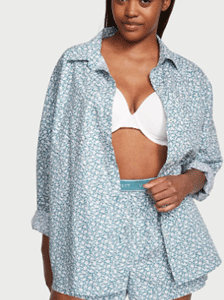 VICTORIA&#039;S SECRET Cotton Oversized Long-Sleeve Pajama Set  11215794
